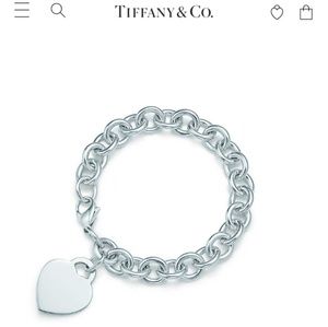 Authentic Tiffany heart chain bracelet  8"